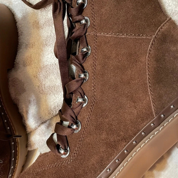 Steve Madden Rainer Lace Front Chunky Boots Suede NEW​​ - Picture 6 of 13